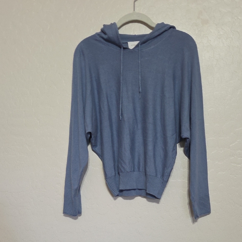 Cyrus Women's Soft Blue Hooded Sweater
